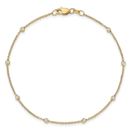 True Origin 14K Yellow Gold 1/6 carat Lab Grown Diamond VS+ F+ Complete 8 Station 8 in Bracelet