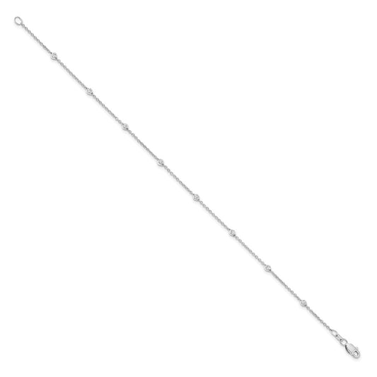 True Origin 14k White Gold 1/5 carat Lab Grown Diamond VS+ F+ Nine Station 9 inch Bracelet