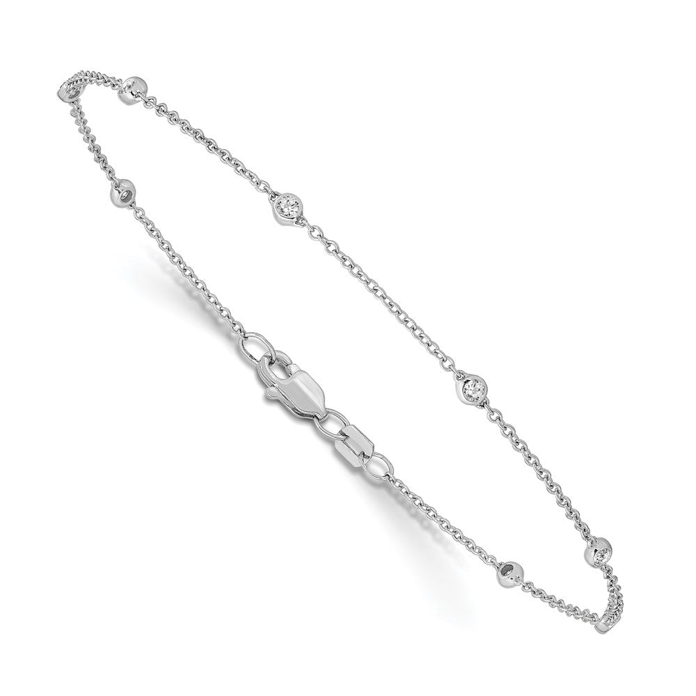 True Origin 14K White Gold 1/5 carat Lab Grown Diamond VS+ F+ Complete 9 Station 9 in Bracelet