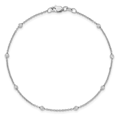 True Origin 14K White Gold 1/5 carat Lab Grown Diamond VS+ F+ Complete 9 Station 9 in Bracelet