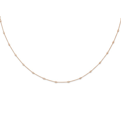 True Origin 14K Rose Gold 3/8 carat Lab Grown Diamond VS+ F+ Complete 16 Station 16 in Necklace