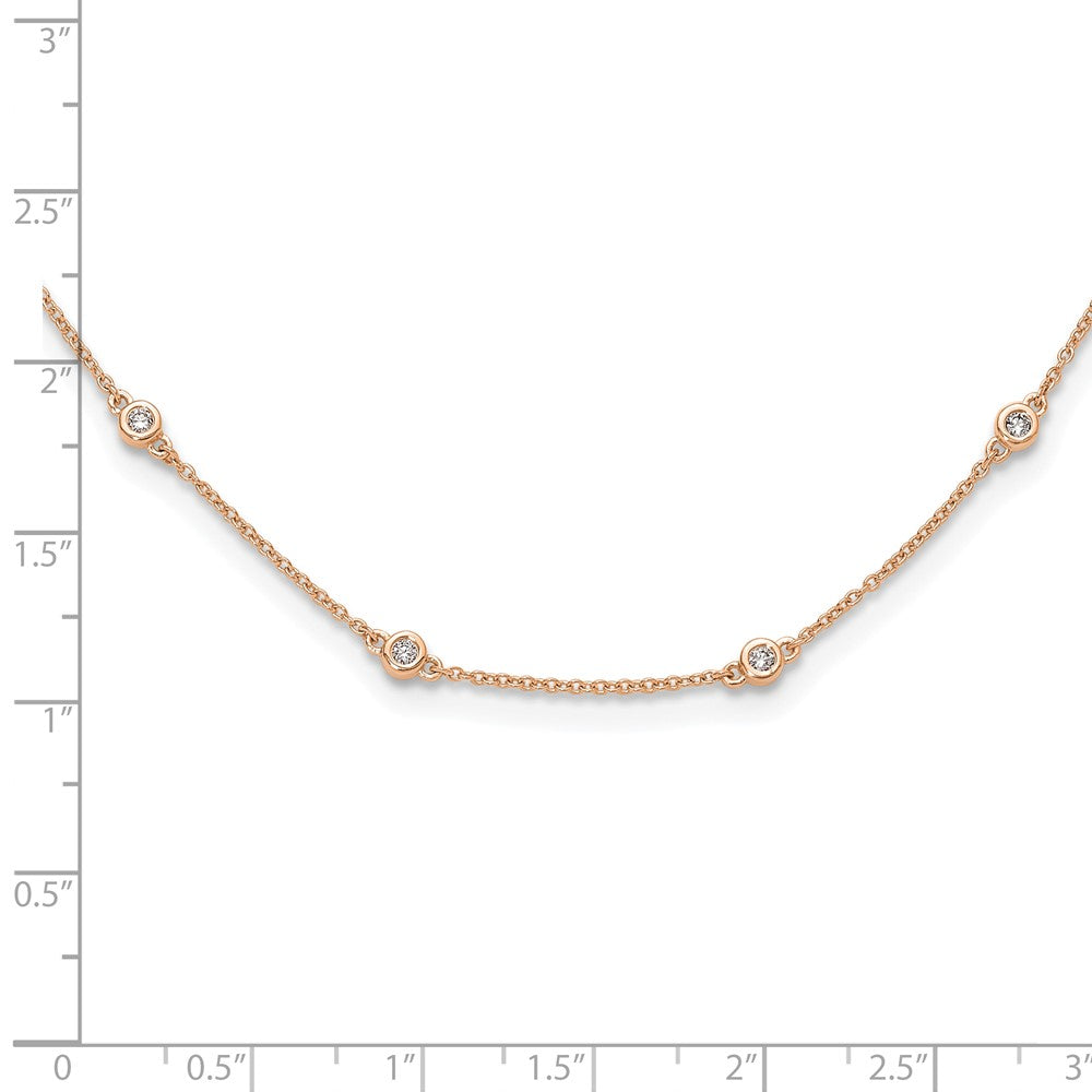 True Origin 14K Rose Gold 3/8 carat Lab Grown Diamond VS+ F+ Complete 16 Station 16 in Necklace