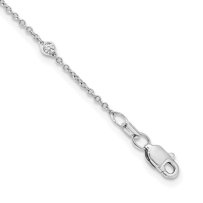 True Origin 14K White Gold 3/8 carat Lab Grown Diamond VS+ F+ Complete 16 Station 16 in Necklace