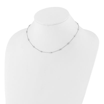 True Origin 14K White Gold 3/8 carat Lab Grown Diamond VS+ F+ Complete 16 Station 16 in Necklace
