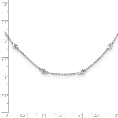 True Origin 14K White Gold 3/8 carat Lab Grown Diamond VS+ F+ Complete 16 Station 16 in Necklace