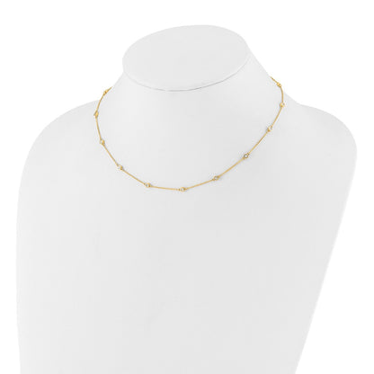 True Origin 14K Yellow Gold 3/8 carat Lab Grown Diamond VS+ F+ Complete 16 Station 16 in Necklace