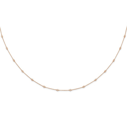 True Origin 14K Rose Gold 1/2 carat Lab Grown Diamond VS+ F+ Complete 18 Station 18 in Necklace