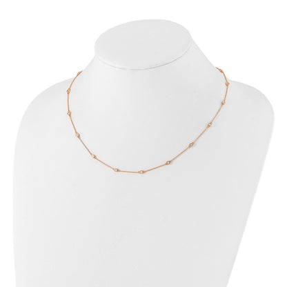 True Origin 14K Rose Gold 1/2 carat Lab Grown Diamond VS+ F+ Complete 18 Station 18 in Necklace