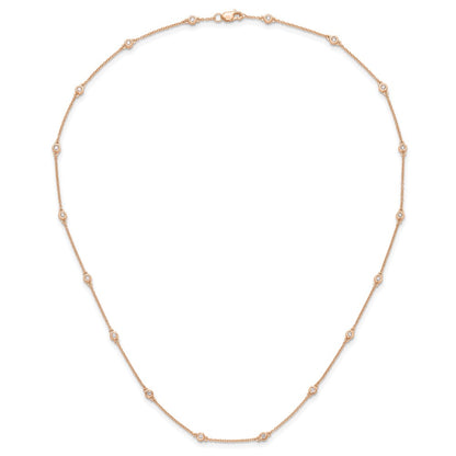 True Origin 14K Rose Gold 1/2 carat Lab Grown Diamond VS+ F+ Complete 18 Station 18 in Necklace