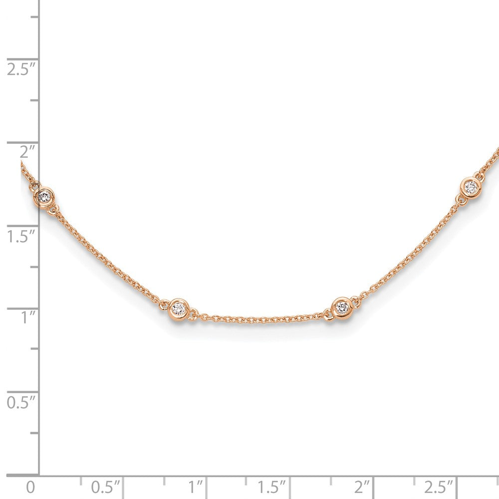 True Origin 14K Rose Gold 1/2 carat Lab Grown Diamond VS+ F+ Complete 18 Station 18 in Necklace