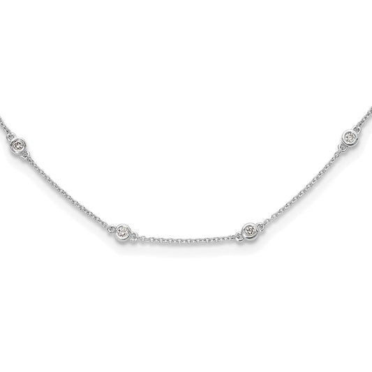 True Origin 14K White Gold 1/2 carat Lab Grown Diamond VS+ F+ Complete 18 Station 18 in Necklace