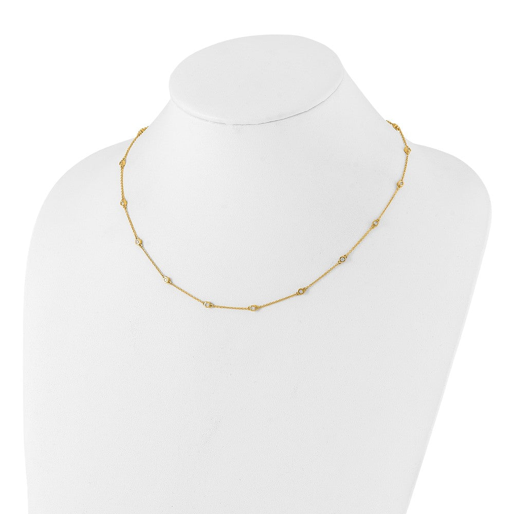 True Origin 14K Yellow Gold 1/2 carat Lab Grown Diamond VS+ F+ Complete 18 Station 18 in Necklace