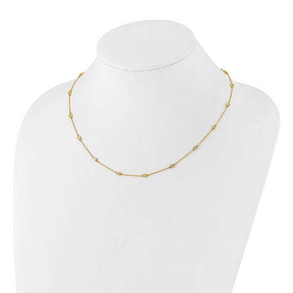 True Origin 14K Yellow Gold 1/2 carat Lab Grown Diamond VS+ F+ Complete 18 Station 18 in Necklace