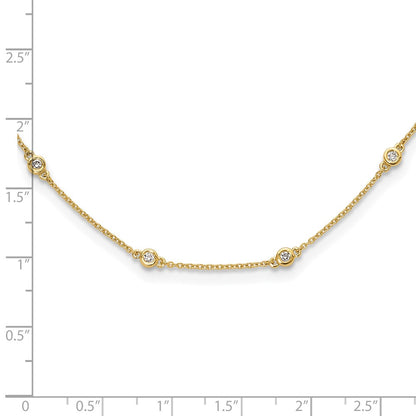 True Origin 14K Yellow Gold 1/2 carat Lab Grown Diamond VS+ F+ Complete 18 Station 18 in Necklace