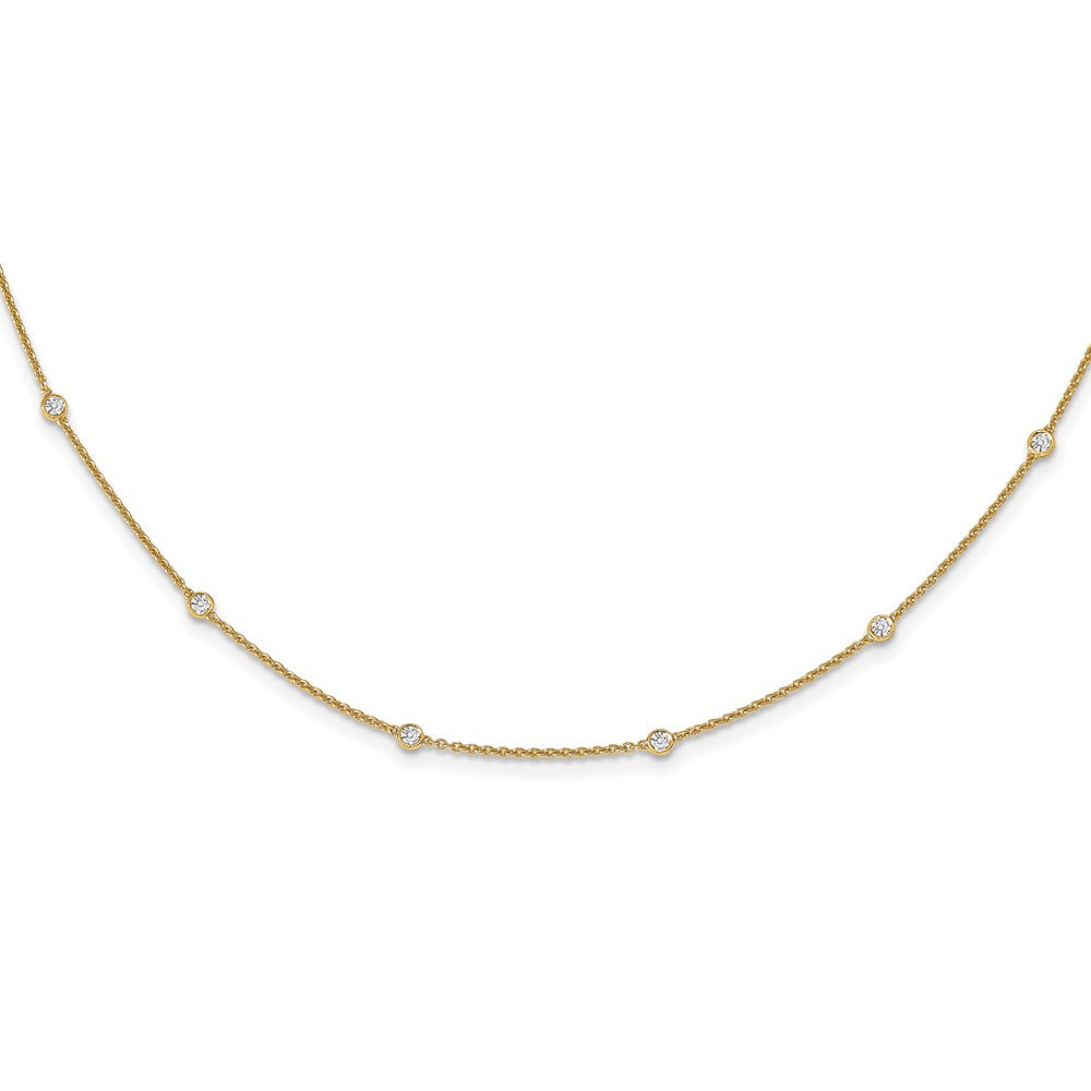 True Origin 14K Yellow Gold 1/2 carat Lab Grown Diamond VS+ F+ Complete 18 Station 18 in Necklace