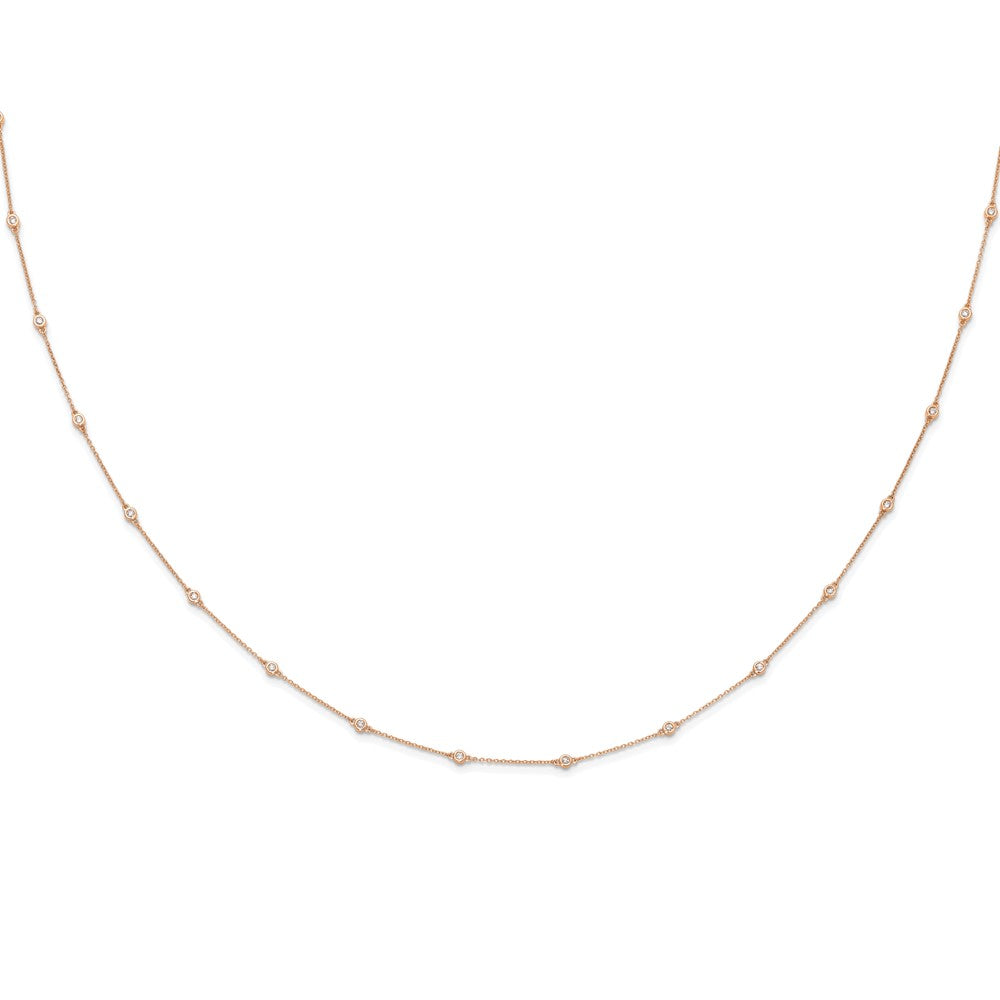 True Origin 14K Rose Gold 1/2 carat Lab Grown Diamond VS+ F+ Complete 20 Station 20 in Necklace