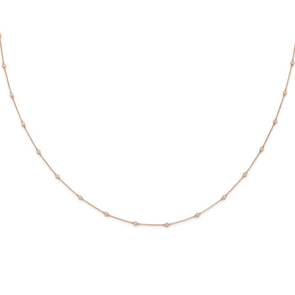 True Origin 14K Rose Gold 1/2 carat Lab Grown Diamond VS+ F+ Complete 20 Station 20 in Necklace