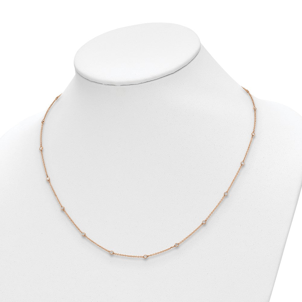 True Origin 14K Rose Gold 1/2 carat Lab Grown Diamond VS+ F+ Complete 20 Station 20 in Necklace