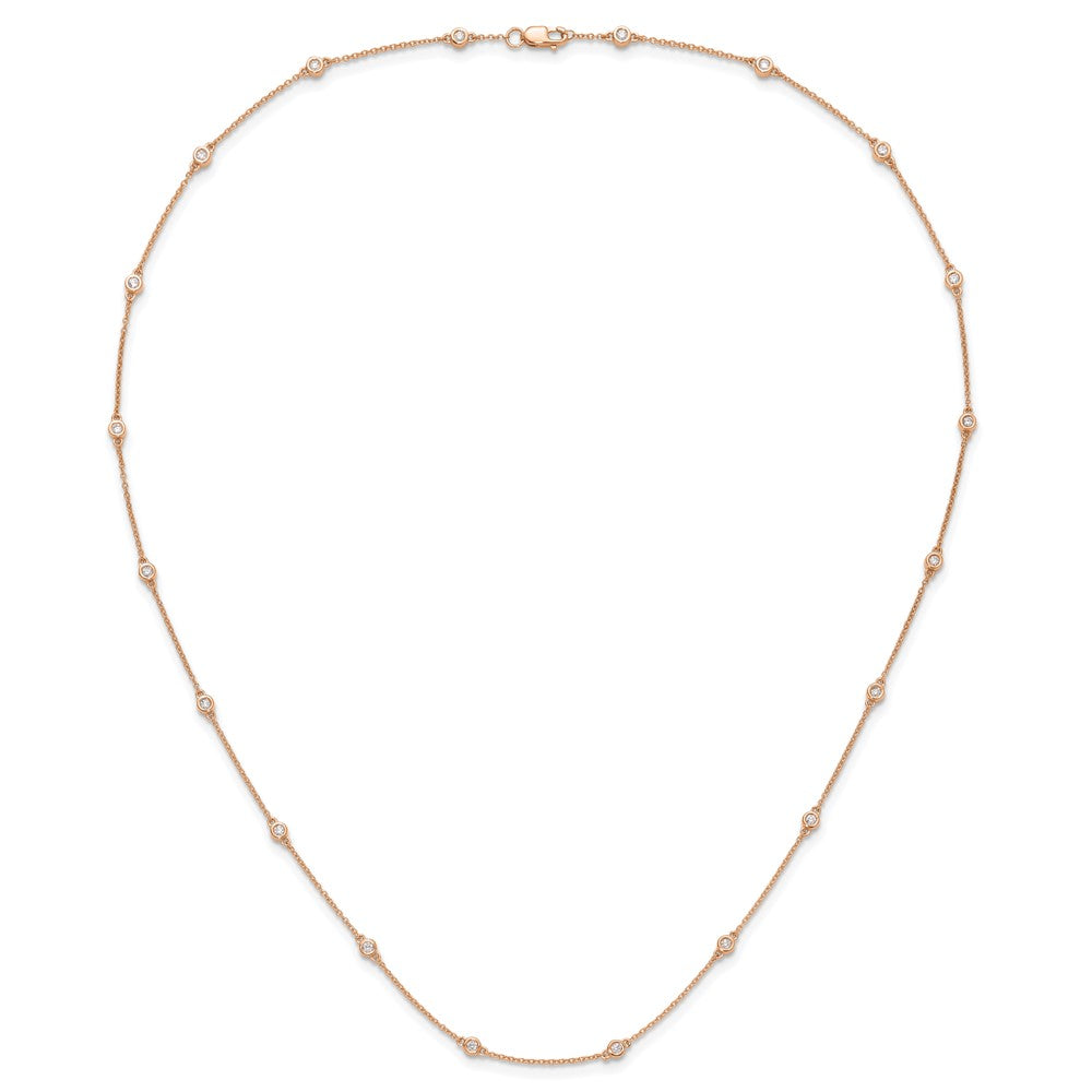 True Origin 14K Rose Gold 1/2 carat Lab Grown Diamond VS+ F+ Complete 20 Station 20 in Necklace