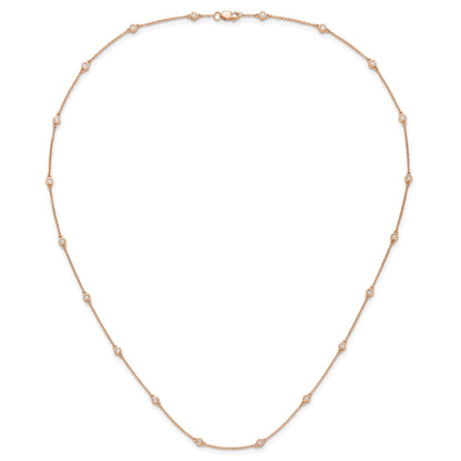True Origin 14K Rose Gold 1/2 carat Lab Grown Diamond VS+ F+ Complete 20 Station 20 in Necklace