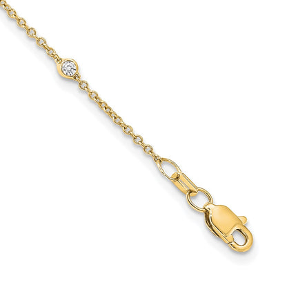 True Origin 14K Yellow Gold 1/2 carat Lab Grown Diamond VS+ F+ Complete 20 Station 20 in Necklace