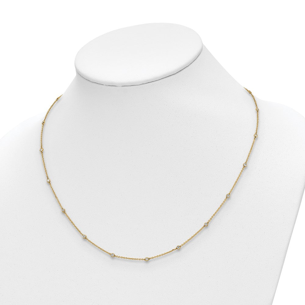 True Origin 14K Yellow Gold 1/2 carat Lab Grown Diamond VS+ F+ Complete 20 Station 20 in Necklace
