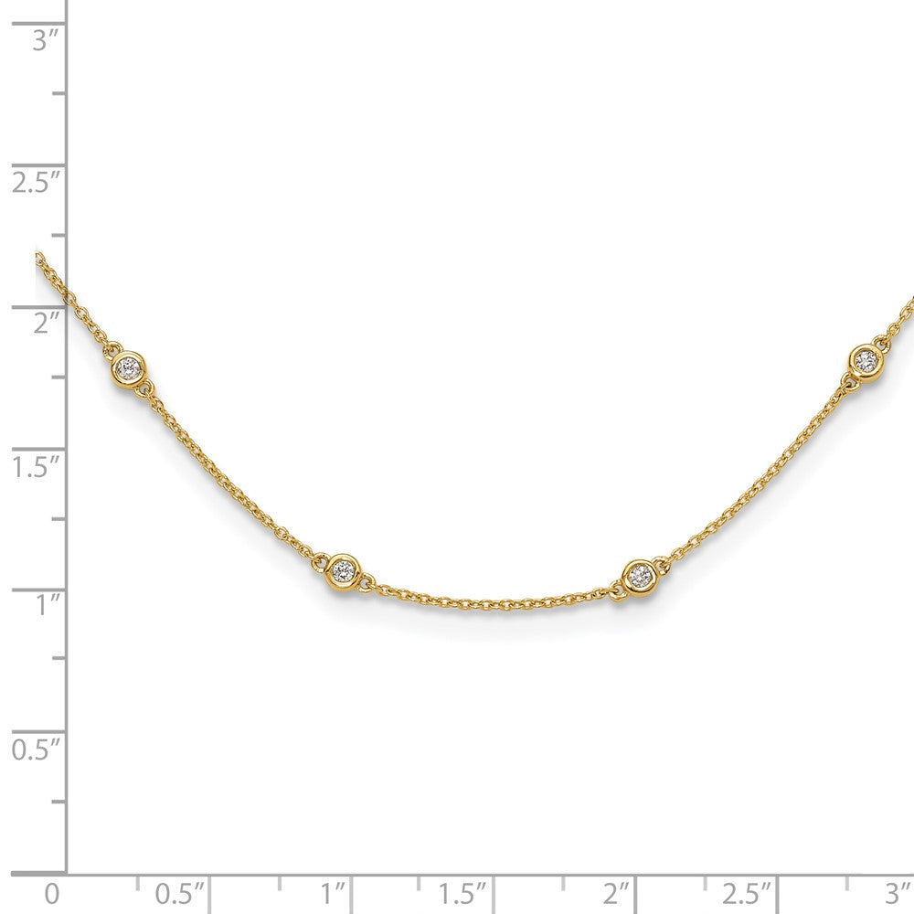 True Origin 14K Yellow Gold 1/2 carat Lab Grown Diamond VS+ F+ Complete 20 Station 20 in Necklace