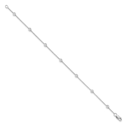 True Origin 14K White Gold 3/8 carat Lab Grown Diamond VS+ F+ Complete 7 Station 7 in Bracelet