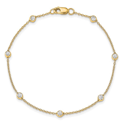 True Origin 14K Yellow Gold 3/8 carat Lab Grown Diamond VS+ F+ Complete 7 Station 7 in Bracelet