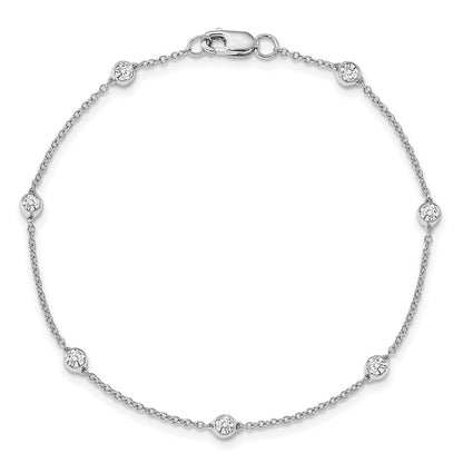 True Origin 14K White Gold 1/2 carat Lab Grown Diamond VS+ F+ Complete 8 Station 8 in Bracelet
