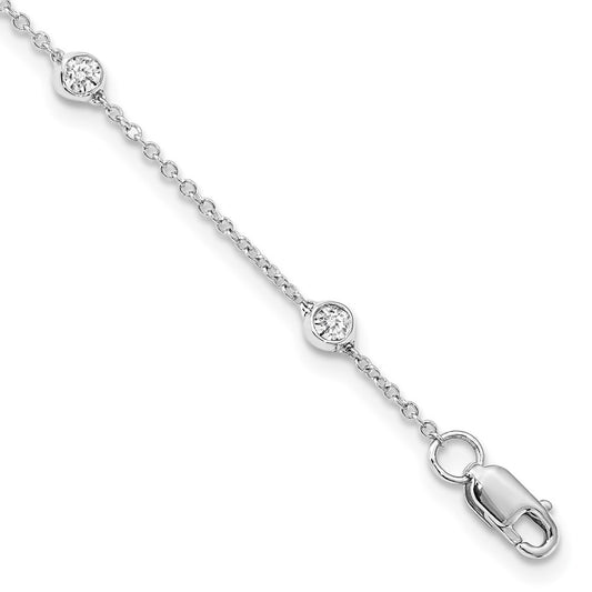 True Origin 14K White Gold 1/2 carat Lab Grown Diamond VS+ F+ Complete 8 Station 8 in Bracelet
