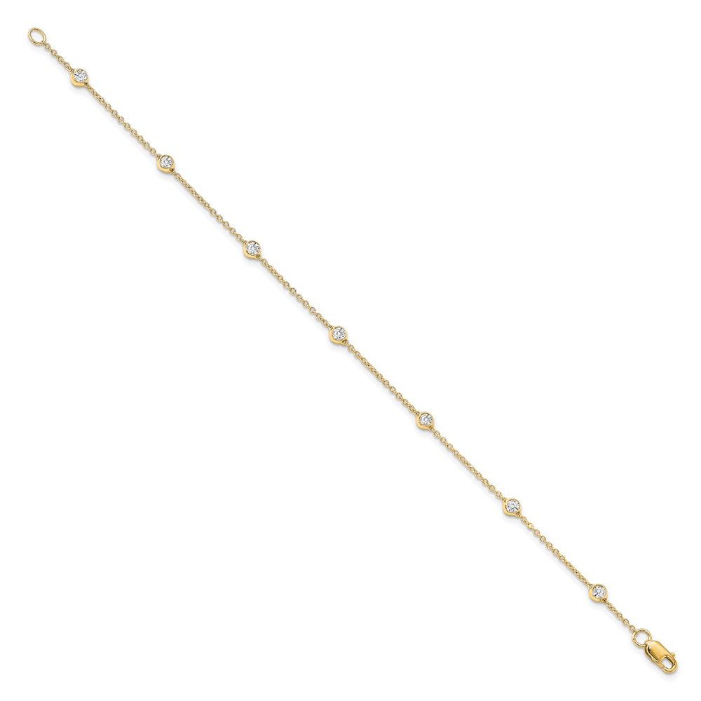 True Origin 14K Yellow Gold 1/2 carat Lab Grown Diamond VS+ F+ Complete 8 Station 8 in Bracelet