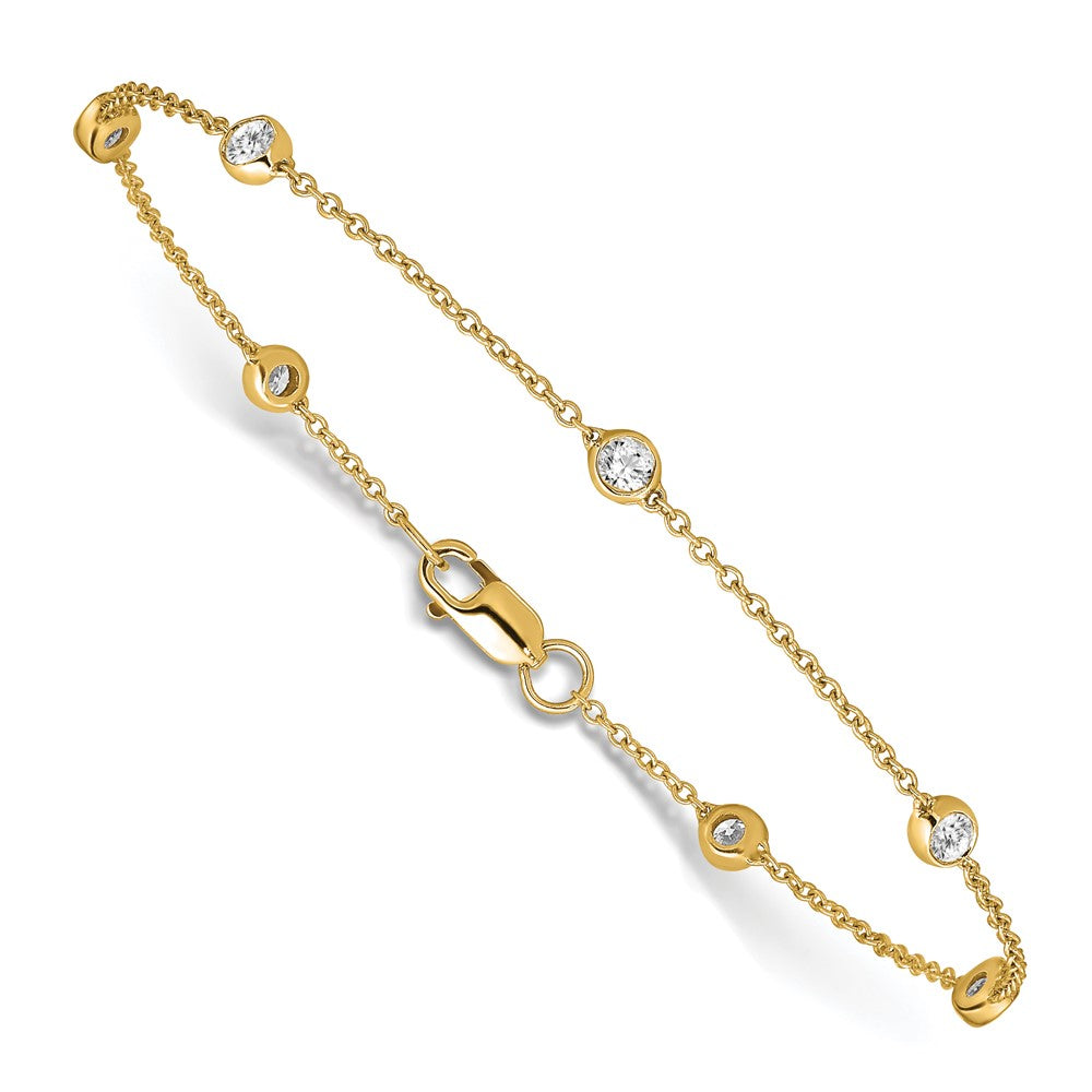 True Origin 14K Yellow Gold 1/2 carat Lab Grown Diamond VS+ F+ Complete 8 Station 8 in Bracelet