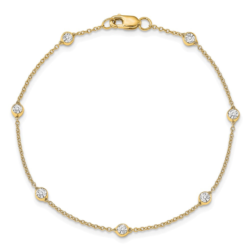 True Origin 14K Yellow Gold 1/2 carat Lab Grown Diamond VS+ F+ Complete 8 Station 8 in Bracelet