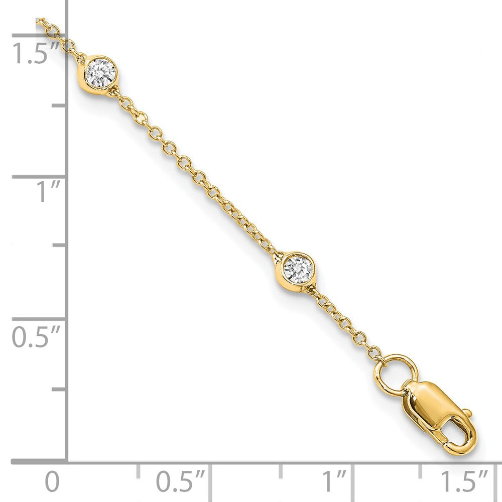 True Origin 14K Yellow Gold 1/2 carat Lab Grown Diamond VS+ F+ Complete 8 Station 8 in Bracelet