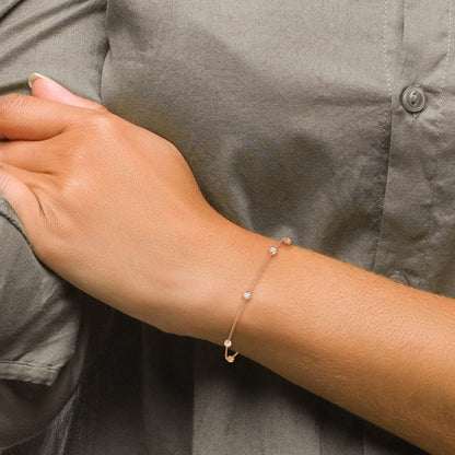True Origin 14K Rose Gold 1/2 carat Lab Grown Diamond VS+ F+ Complete 9 Station 9 in Bracelet