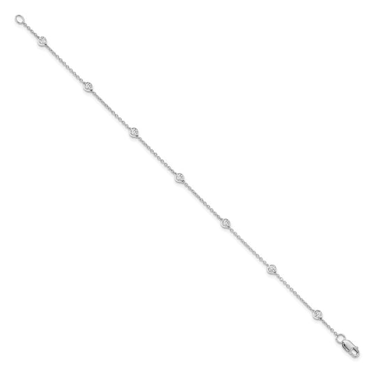 True Origin 14K White Gold 1/2 carat Lab Grown Diamond VS+ F+ Complete 8 Station 9 in Bracelet