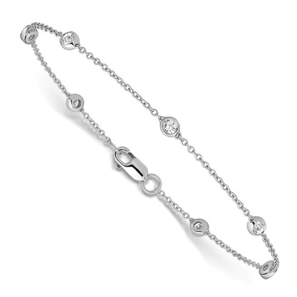 True Origin 14K White Gold 1/2 carat Lab Grown Diamond VS+ F+ Complete 8 Station 9 in Bracelet