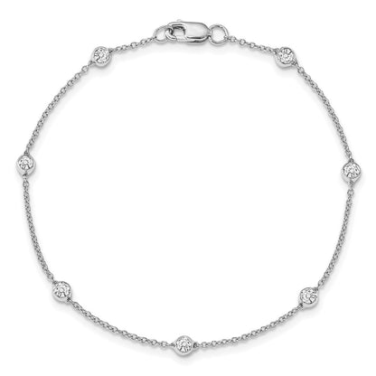 True Origin 14K White Gold 1/2 carat Lab Grown Diamond VS+ F+ Complete 8 Station 9 in Bracelet