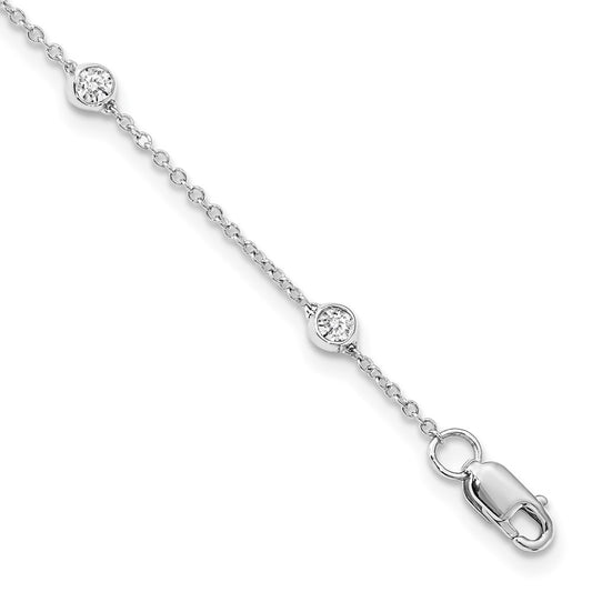 True Origin 14K White Gold 1/2 carat Lab Grown Diamond VS+ F+ Complete 9 Station 9 in Bracelet