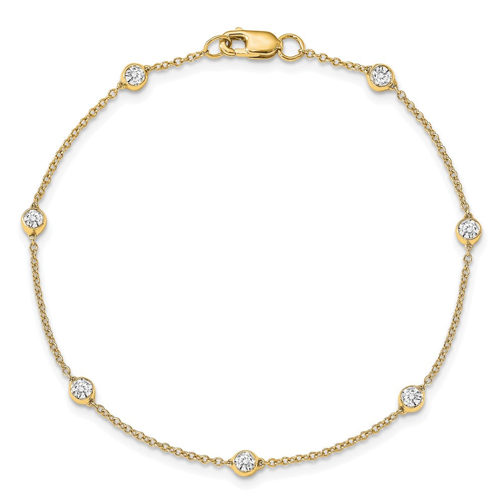True Origin 14K Yellow Gold 1/2 carat Lab Grown Diamond VS+ F+ Complete 8 Station 9 in Bracelet