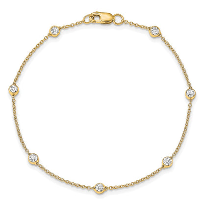 True Origin 14K Yellow Gold 1/2 carat Lab Grown Diamond VS+ F+ Complete 8 Station 9 in Bracelet
