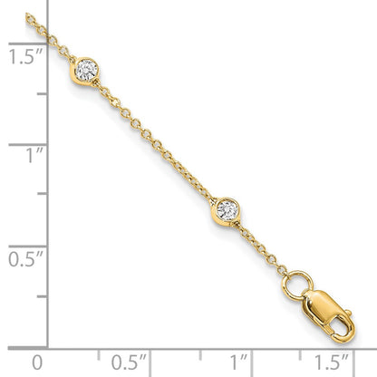 True Origin 14K Yellow Gold 1/2 carat Lab Grown Diamond VS+ F+ Complete 8 Station 9 in Bracelet