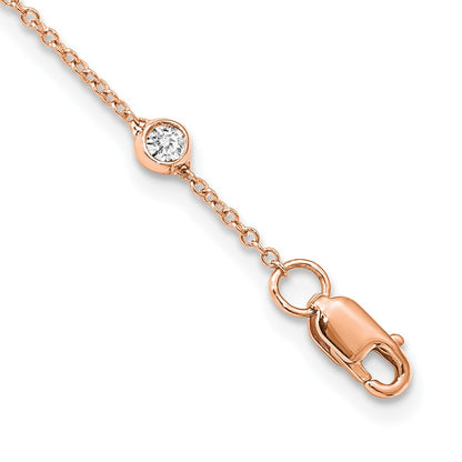 True Origin 14K Rose Gold 1 carat Lab Grown Diamond VS+ F+ Complete 16 Station 16 in Necklace