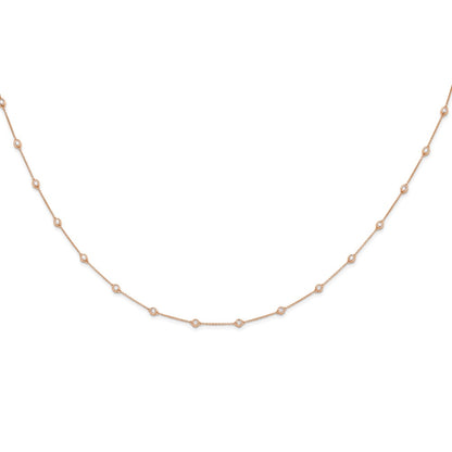 True Origin 14K Rose Gold 1 carat Lab Grown Diamond VS+ F+ Complete 16 Station 16 in Necklace