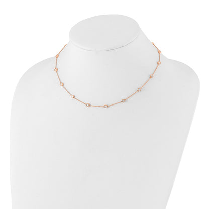 True Origin 14K Rose Gold 1 carat Lab Grown Diamond VS+ F+ Complete 16 Station 16 in Necklace