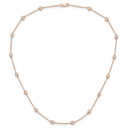 True Origin 14K Rose Gold 1 carat Lab Grown Diamond VS+ F+ Complete 16 Station 16 in Necklace