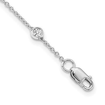 True Origin 14K White Gold 1 carat Lab Grown Diamond VS+ F+ Complete 16 Station 16 in Necklace
