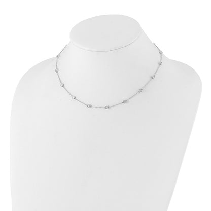 True Origin 14K White Gold 1 carat Lab Grown Diamond VS+ F+ Complete 16 Station 16 in Necklace