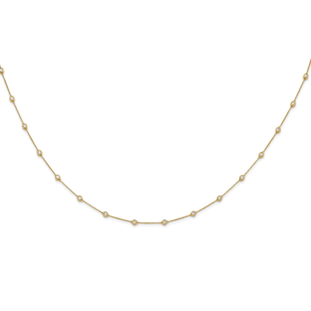 True Origin 14K Yellow Gold 1 carat Lab Grown Diamond VS+ F+ Complete 16 Station 16 in Necklace